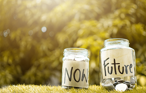Savings jars, for now and the future.