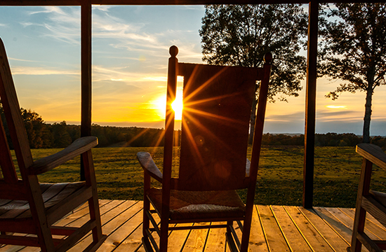 rocking chair on a porch