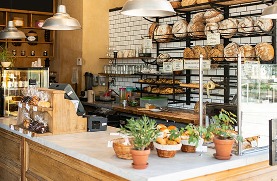 small business bakery counter