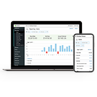 laptop and phone with digital banking data