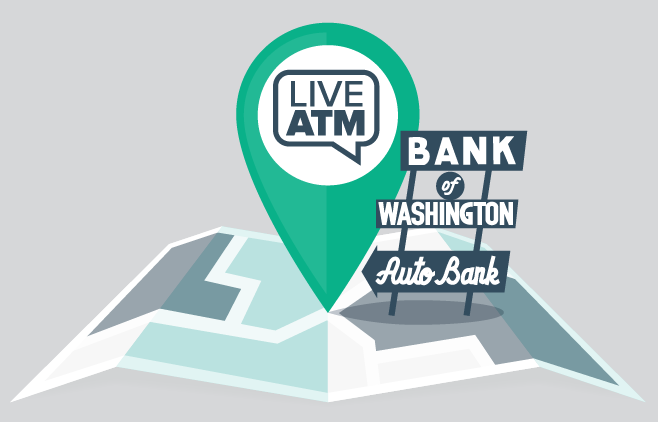 Live ATM location pin on a map