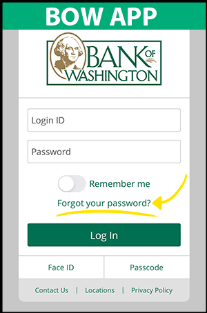 forgot password login box