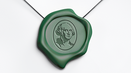 Letter seal with George Washingtons Face 