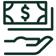 Money in hand icon