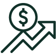 Money up arrow icon